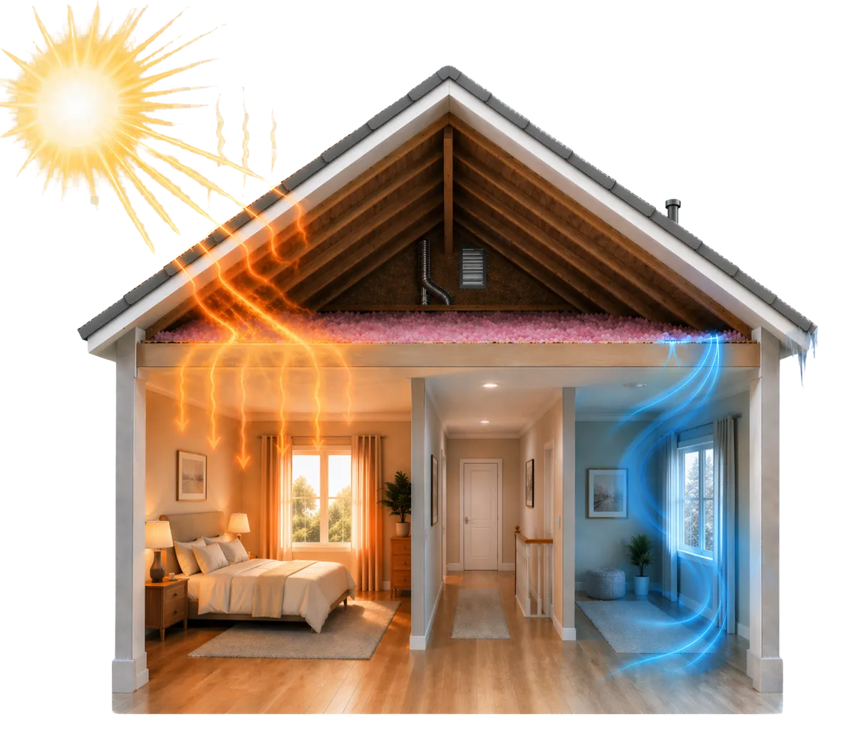 Attic insulation depth and coverage conditions documented in St. Louis, MO